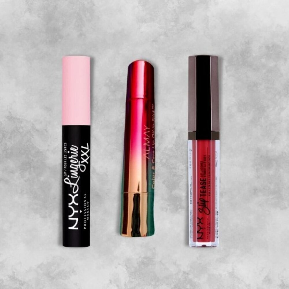 Almay Lip Gloss NYX Slip Tease And NYX Lingerie XXL Full Color Coverage W OS NWT